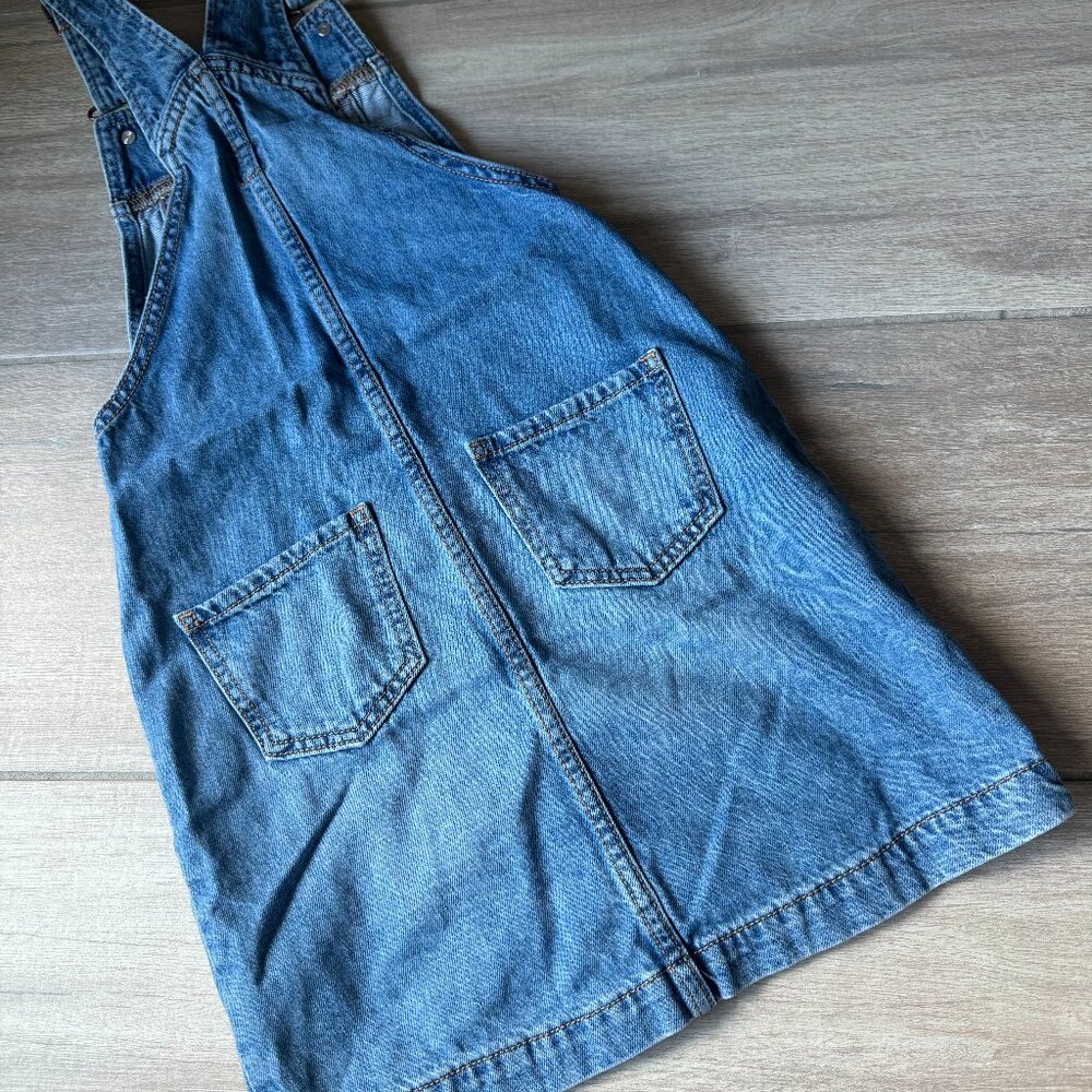 GAP Denim Button-Up Overall Dress, Kids Size Medium - Picture 3 of 5